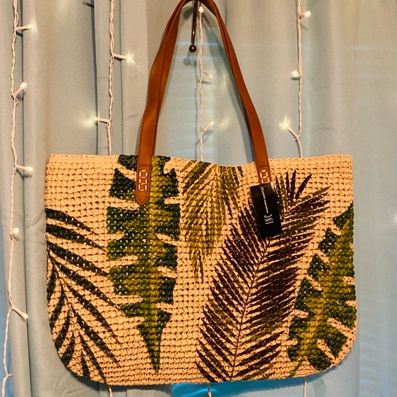 INC International Concepts Handbags - NWT INC straw palm leaves tote